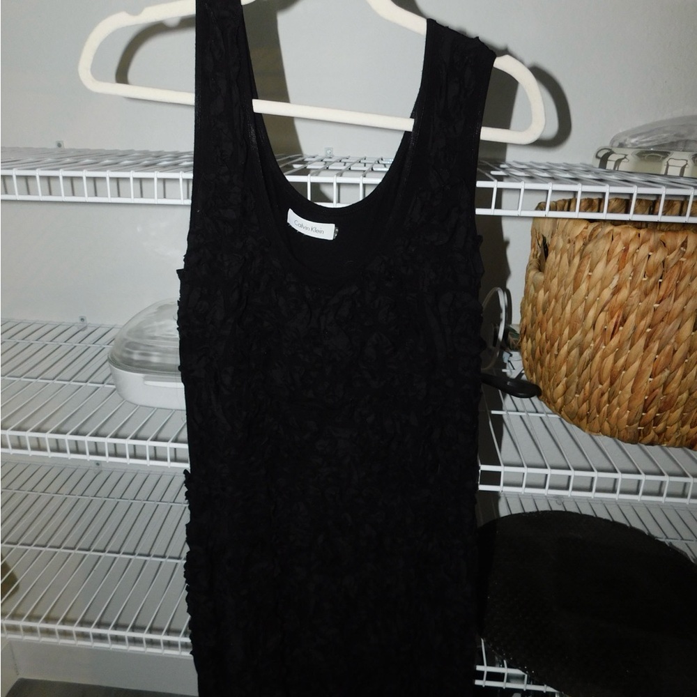 Calvin Klein Black Textured Dress